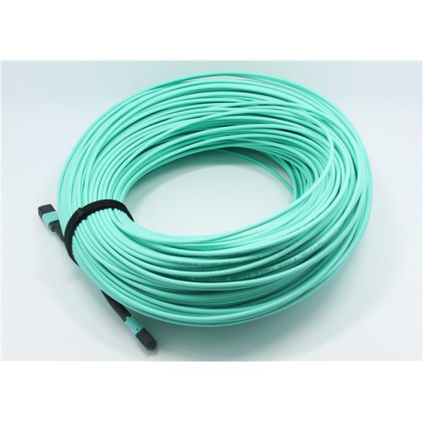 OM3 12F MPO Female - MPO female OM3 50 / 125μm MPO Trunk Cable Aque LSZH 200M 3.0mm For 40G / 100G Data Center Solution