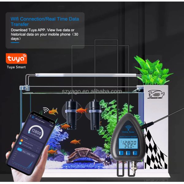 5 in 1 Digital PH Meter with 0.00-14.00pH Range and 0-19900US/CM EC Range Water Quality Tester