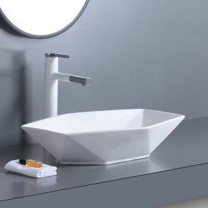 Non Porous Counter Top Bathroom Sink 650mm Irregular Shape Wash Basin