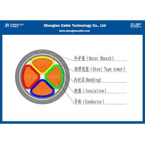4c XLPE Insulated Armoured Power Cable, PVC Sheath （AL/CU/PVC/XLPE/STA/NYBY