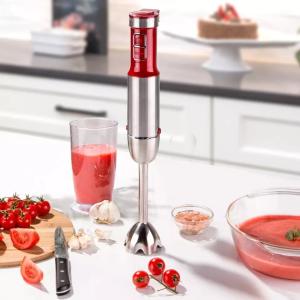 Red Stick Hand Blender With Variable Speed Control Dishwasher Safe