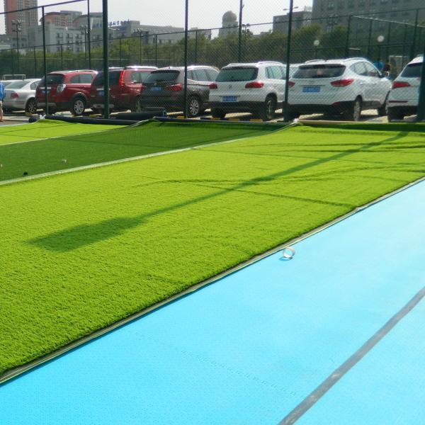 Quality Artificial Grass Shock Absorbing Floor Tiles Eco Friendly Non Toxic For Soccer Field for sale
