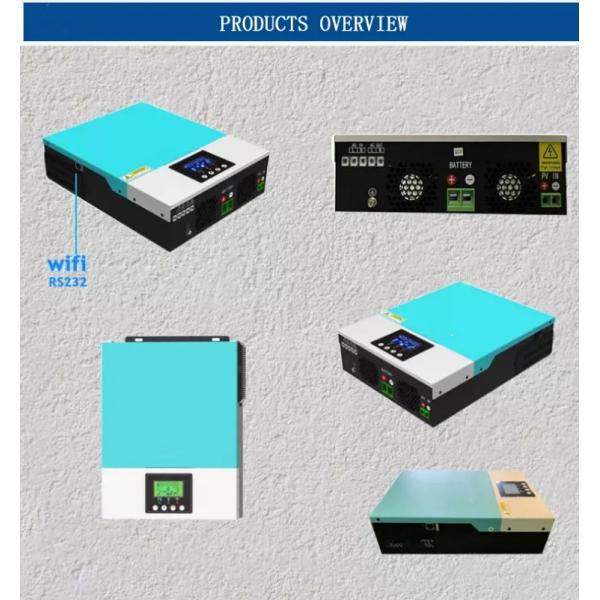 Low Frequency Hybrid Solar Inverter 24V 2.4Kw Pure Sine Wave 24 Volt Off Grid DC