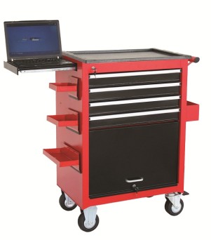 Portable 1.0mm 4 Drawer Roller Cabinet with adjustable computer board (THD
