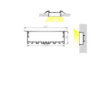 LED Strip Light Aluminum Channel Recessed Plaster LED Profile Customized
