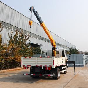 New Design 4X2 Cargo Truck 4 Tons/3.2 tons truck mounted crane 3/4 Sections Boom