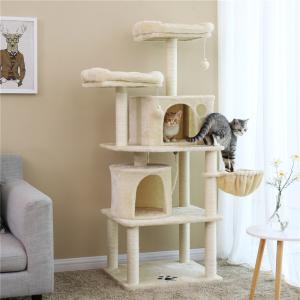 China Custom Made Corner Songmics Cat Tree , Cat Climbing Post Multiple Level Double Dondos on sale