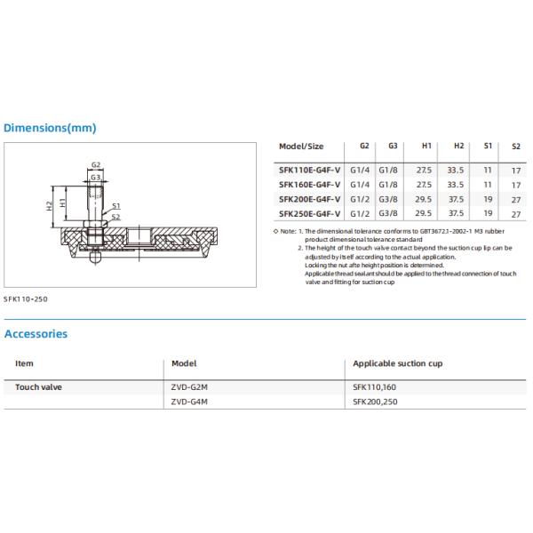 SFK Series Flat Suction Cup Special for Objects with Rough Surface