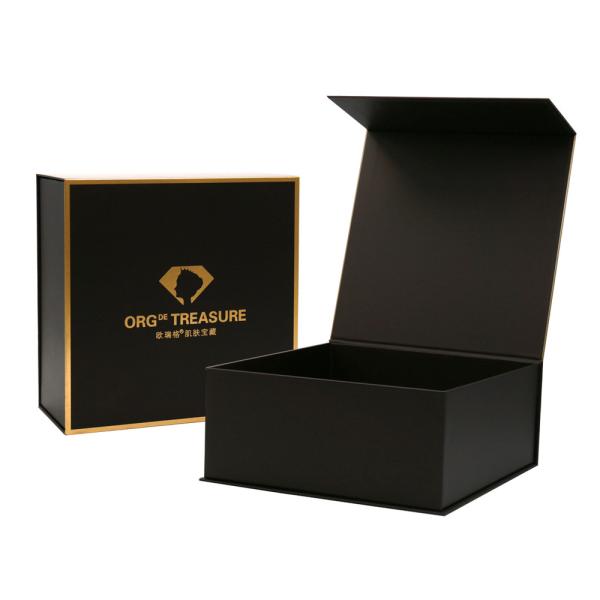 Luxury Gold Foil Stamping Black Empty Presentation Card Packaging Gift Boxes