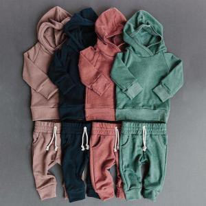 China 250gsm Pullover Sweat Shirt Toddler Sweatshirt Jogger Pants Set French Terry Fabric on sale