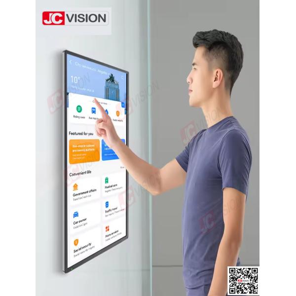 JCVISION 1080P 4K touch screen panel 32 42 50 55 65 inch touch screen display monitor interactive kiosk