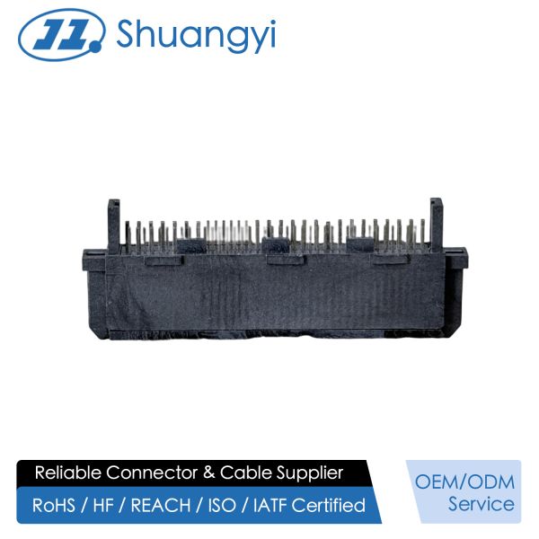 Quality SAS 68-Pin Female Solder-Type Connector 180° | 30U" Gold Electronic Signal Terminal for Wire, Cable, Automotive, Server & PCB Transmission for sale