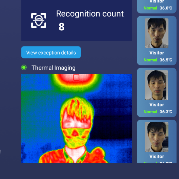 Android Operating Infrared Thermal Scanner AI Fever Recognition Screening System