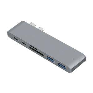 Aluminum USB 3.1 Type C Hub Adapter 4K Thunderbolt 3 USB C Hub With TF SD Reader