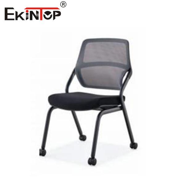 Quality Modern Style Stackable Training Chair With Wheels And Mesh Material for sale