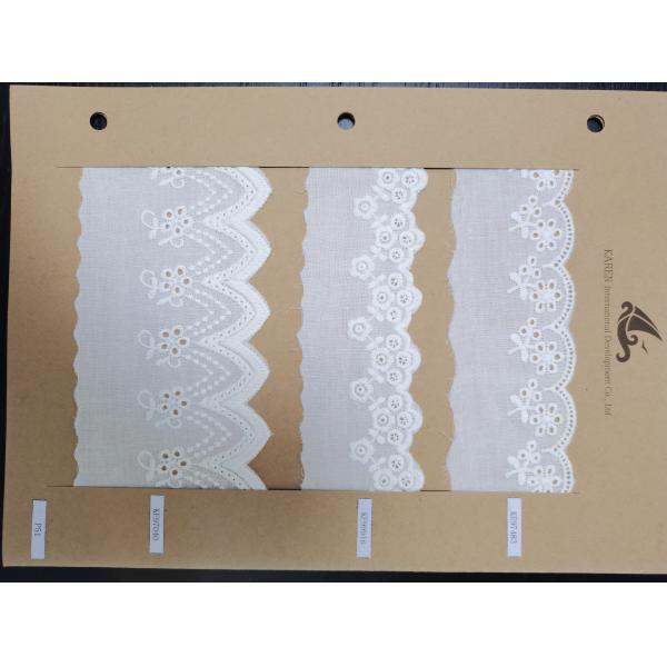Organic Cotton Embroidered Lace Fabric ODM Available For Multiusage