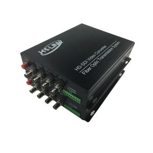 4 ch 1080P HD SDI fiber optic video converter with HDCP Compliant 5V Power