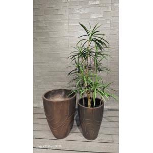 Wholesale Bronze - Brown Irregular Flowing Wave Round Fiber Clay Planter from china suppliers