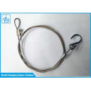 Sus304 Wire Rope Loop End And Hook Security Cable For Led Ceiling Down Lights