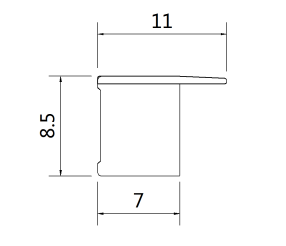 A260A.V1 Glass Shelf Light, Aluminum + PC, 150-2000(L)x8.5(W)x11mm(H), Ra>90, DC12V/24V, 3000/4000/6000K, 7.5W/M, SMD2219/150PCS/M