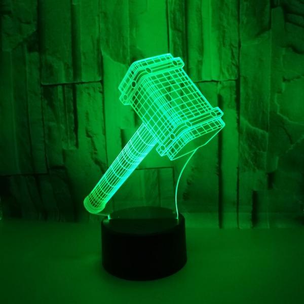 Amazon Hammer custom OEM picture logo 3D led night light movie Quake visual light creative gift table lamp