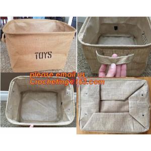 Custom-built hot sale jute clothes store receive cube storage basket, jute dirty