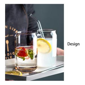 Simple style glass cup clear glass drinking cup for milk juice ice cream