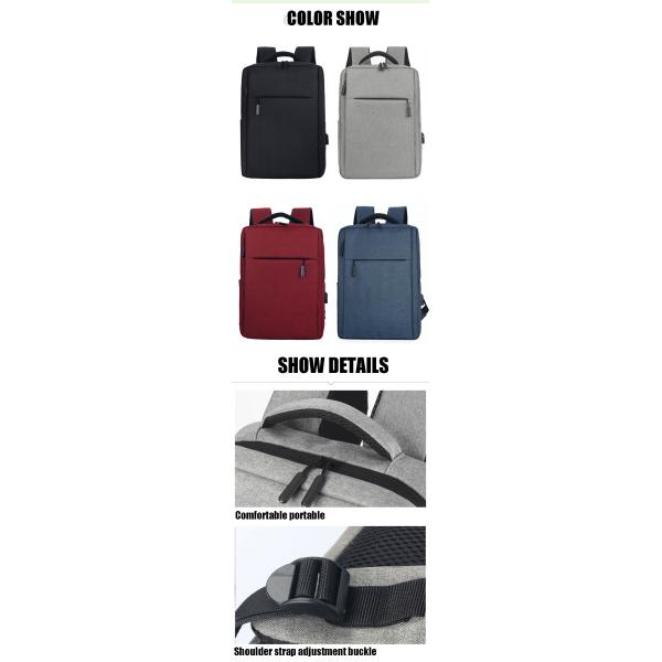 Travel Men Computer Bag Polyester Casual Geometric USB Laptop Backpack