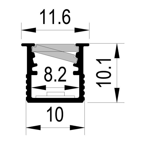 Can be freely cropped Recessed LED Profile for Kitchen Decoration 6063 T5