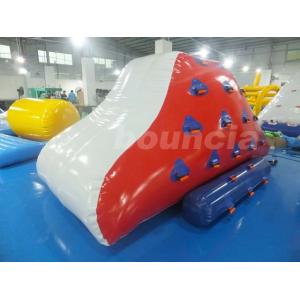 Red Inflatable Iceberg With 2 Sides Climbing For Swimming Pool