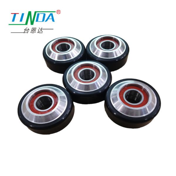 Quality Customized Aluminum Core Rubber Roller Wheel with Polyurethane Surface for sale