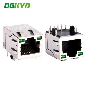 China 100Mbps Ethernet port connector RJ45 interface dual green network socket  DGKYD211B083FD3A4D on sale
