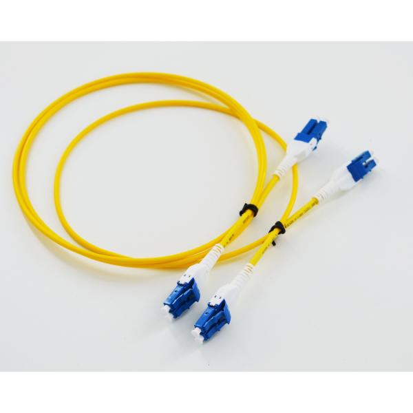 OS2 PVC/OFNR/LSZH Fiber Patch Cord LC To LC Uniboot Reverse Polarity Duplex BIF