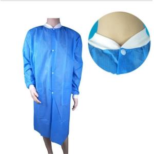 Buy cheap polypropylene Non Woven Disposable Lab Coat With Knitted Collar from wholesalers