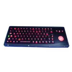 Customized illuminated black titanium USB military keyboard with backlit
