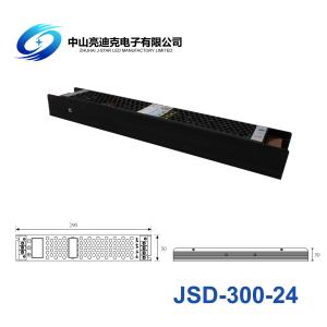 Black 25A 300W Triac Dimmable LED Power Supply 85% Efficiency