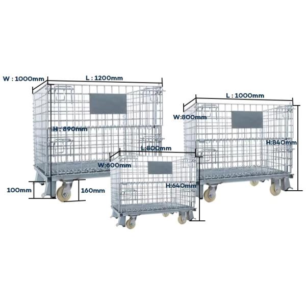 B42 Storage Cage For Logistics Warehousing ASRS Foldable Wire Mesh Container