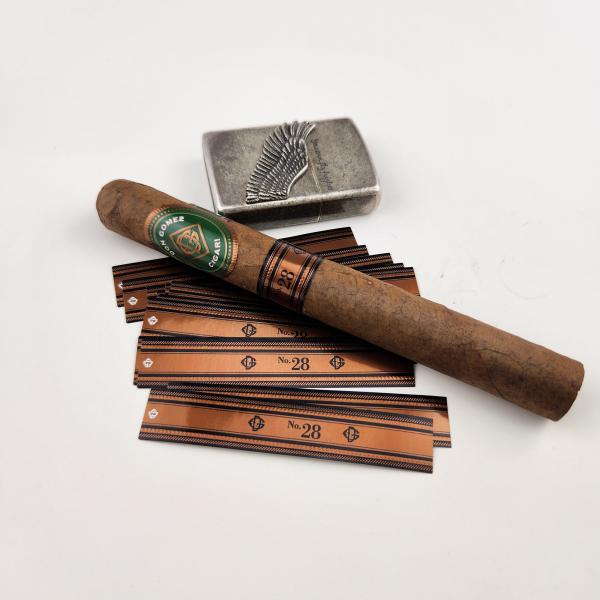 Brown Cigar Label Printing Eco-Friendly Embossed Handmade Custom Business Stickers