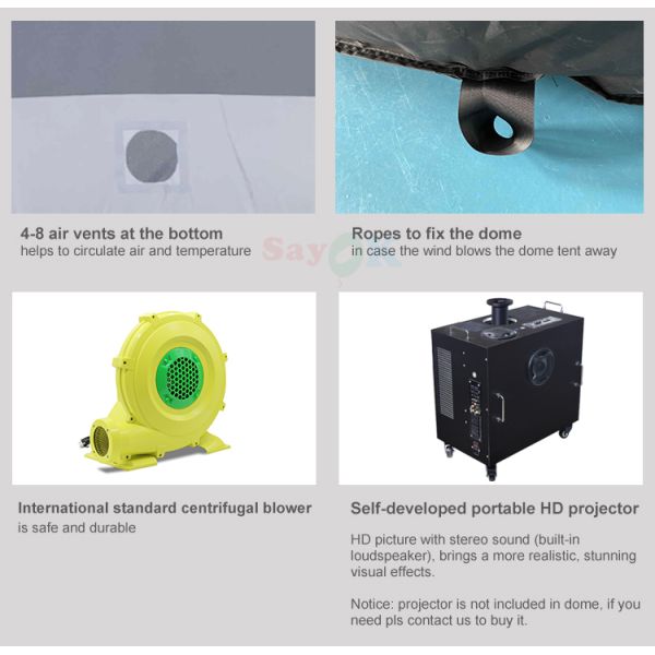 Commercial Outdoor Portable Planetarium Inflatable Dome Tent 3d Inflated Dome Astronomical Dome Galaxy Tent