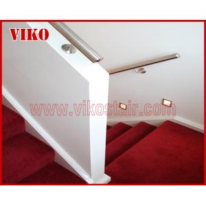 Double Steel Plate Staircasee VK53S Tread beech ,Railing tempered glass,