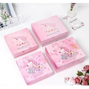 Unicorn Design Paper Cookie Boxes Biodegradable Material With Customized
