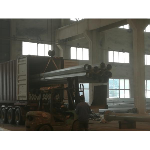 50FT 2 Sections 69KV Electrical Power Transmission Pole With Galvanization / Bitumen