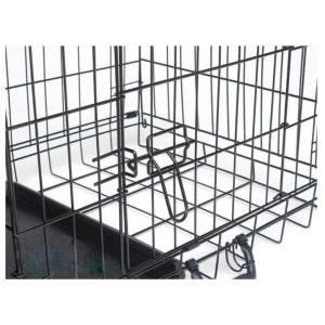 30'' Black Powder Coated Wire Mesh Small Size Dog Kennel with ABS Plastic Tray