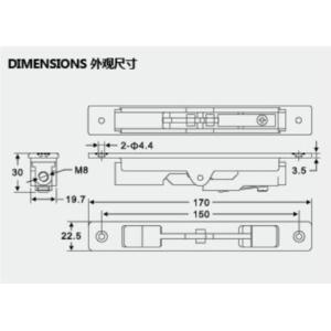 Aluminum Profile Door Flush Bolt Lock No Noise For Sliding Door Accessories
