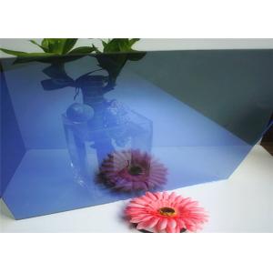 Flat Shape Dark Blue Reflective Glass , Reflective Tempered Glass Sample