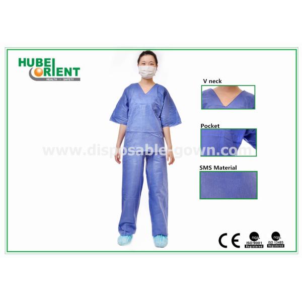 Anti-Fluid Single Medical Use SMS Medical Pajamas With Shirt And Trousers For Body Protecting