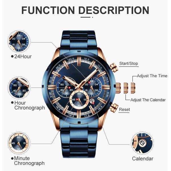 22mm 10 Atm Water Resistant Watch For Men