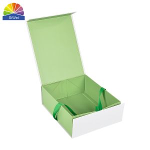 Matte Surface Foldable Gift Box with Zipper Closure and Rectangle Design