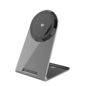 15W Aluminum Alloy Qi 2 Wireless Charger With Over Temperature Protection