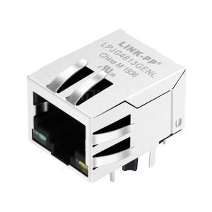 Wholesale XFMRS XFGIB100JM-CLGY1-4MS Compatible LINK-PP LPJG4813GENL 100/1000 Base-T Tab Down Green/Yellow Led 1x1 Port Magjack Ethernet Connector from china suppliers